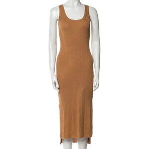NAADAM Silk Midi Length Tank Dress - Camel - Size S